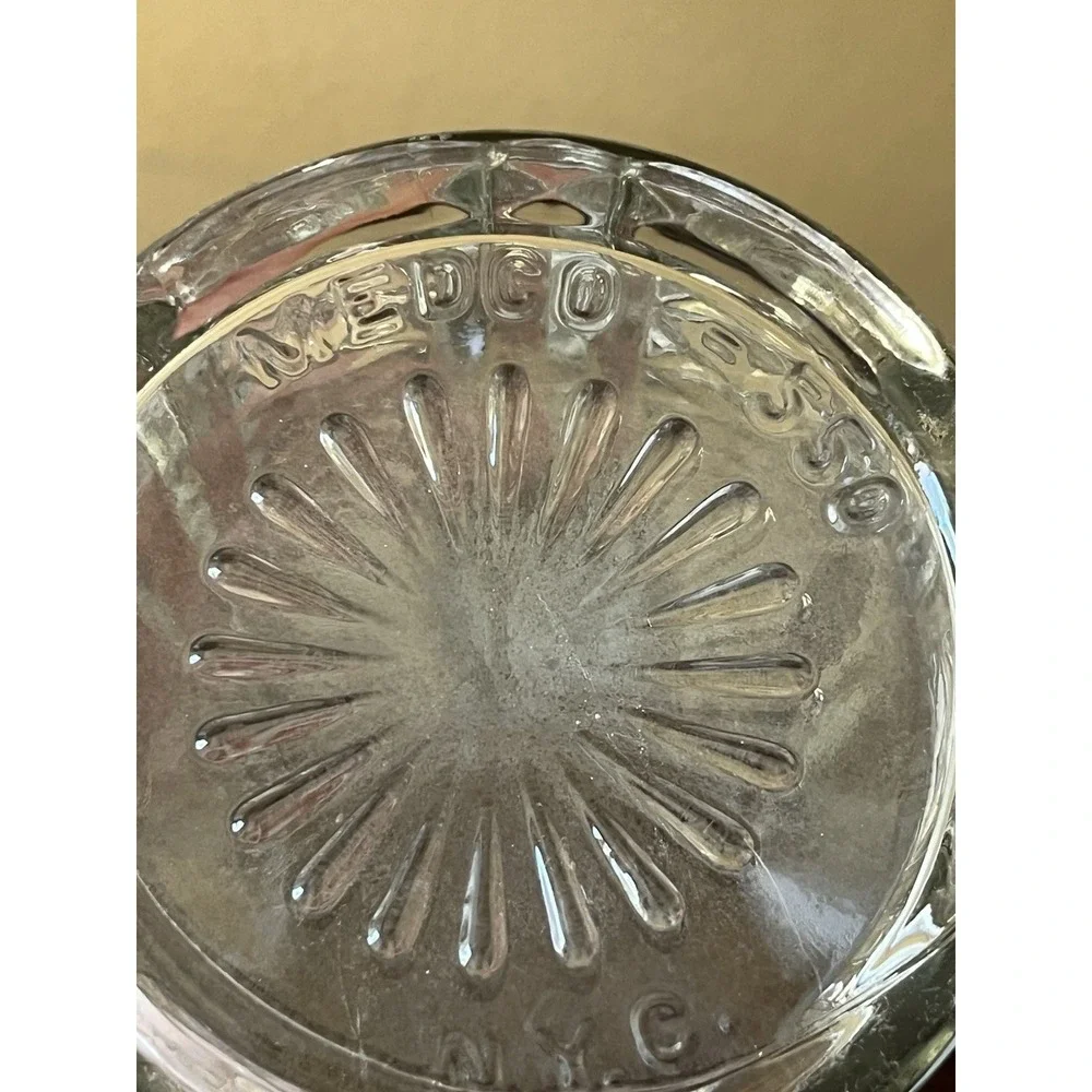 Medco Skyscraper‎ Glass Cocktail Shaker Beige Recipe Cap Vintage 1930s Art Deco